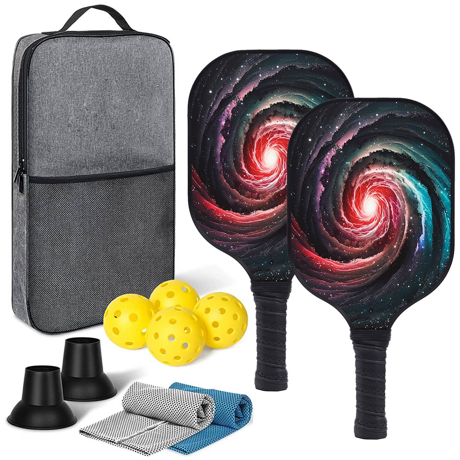 [Ultra-Light match-level carbon fiber-12] Double shot+4 balls+backpacks+two sweat towels+two pickups